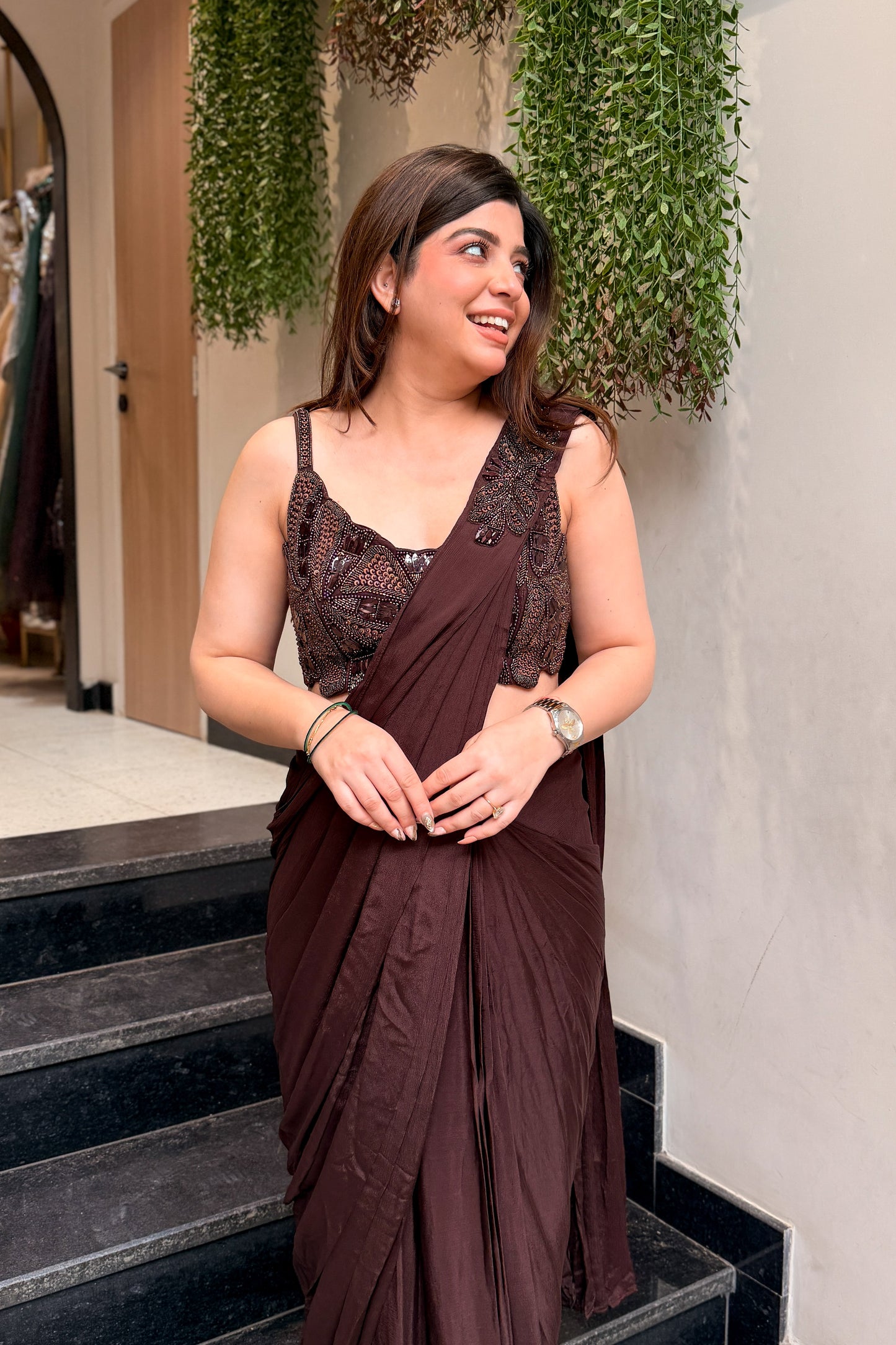 Ruvaya Hand Embroidered Drape Saree