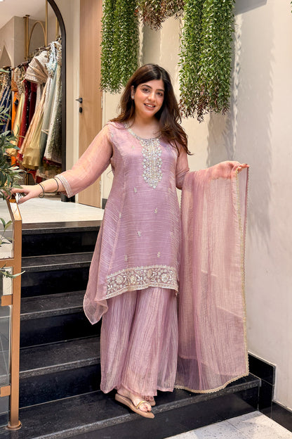 Zoya Embroidered Tissue Suit Set
