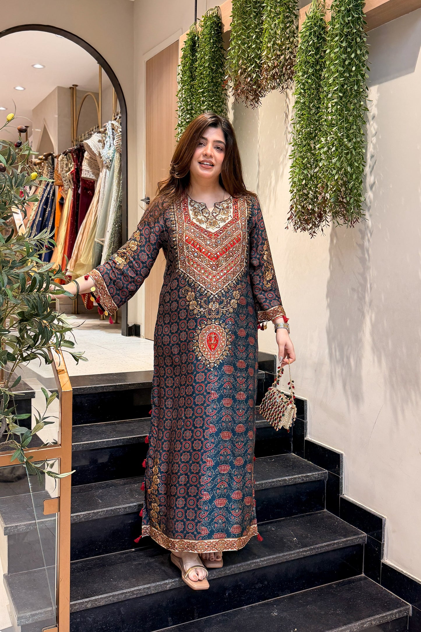 Rua Long Printed Plazo Set