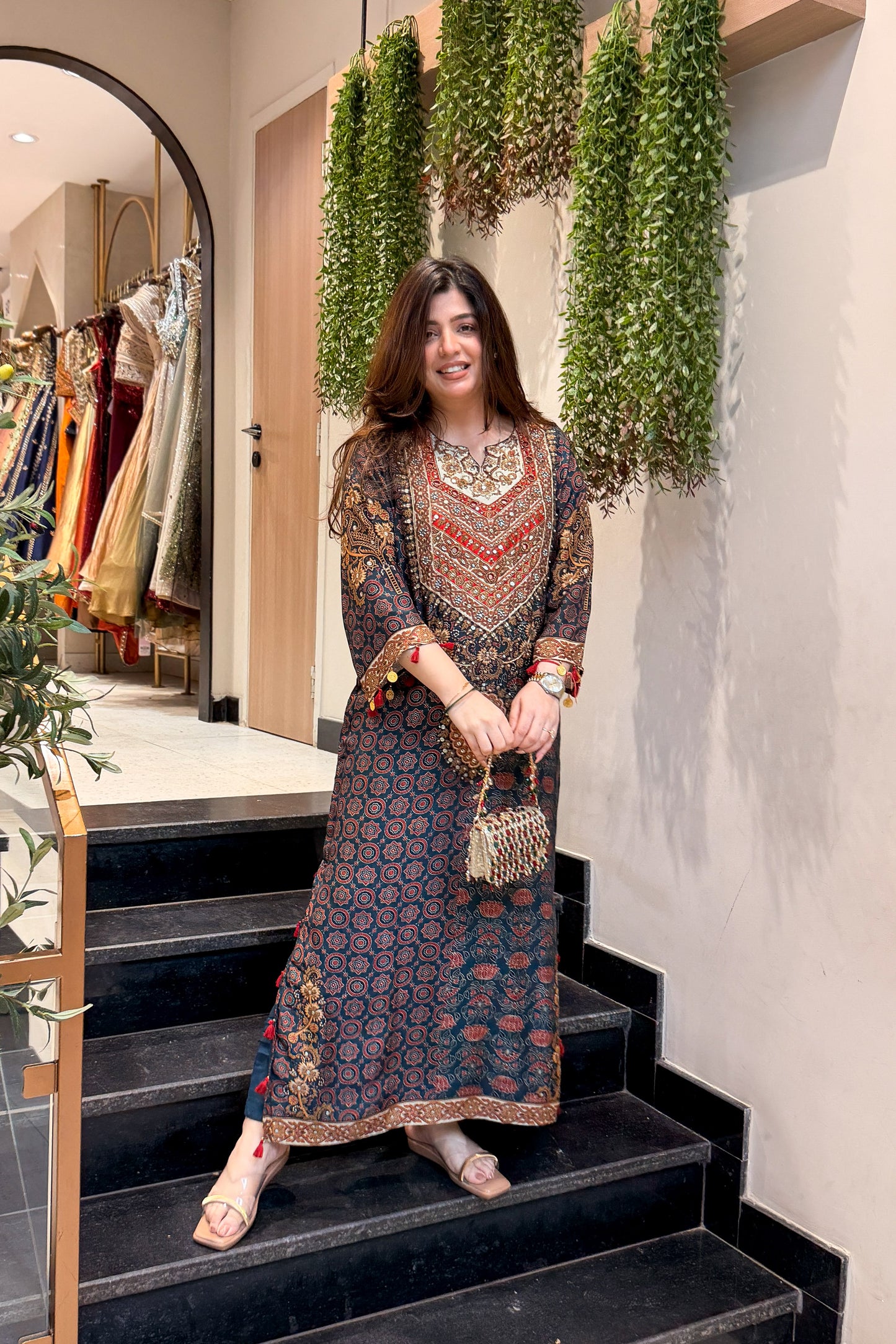 Rua Long Printed Plazo Set