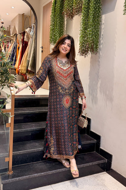 Rua Long Printed Plazo Set