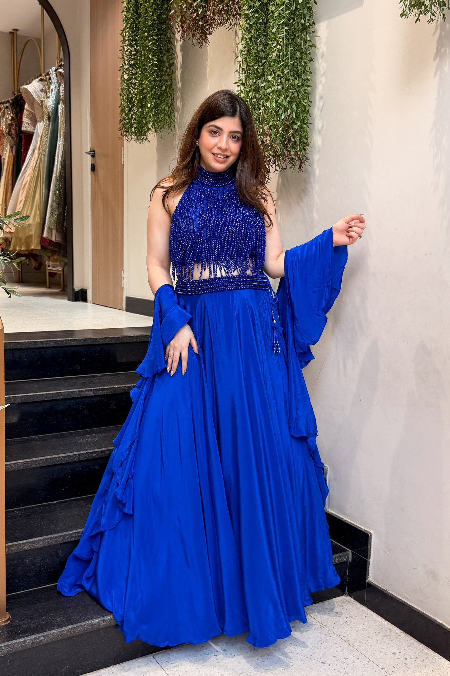 Gargi Beads Detailing Lehnega