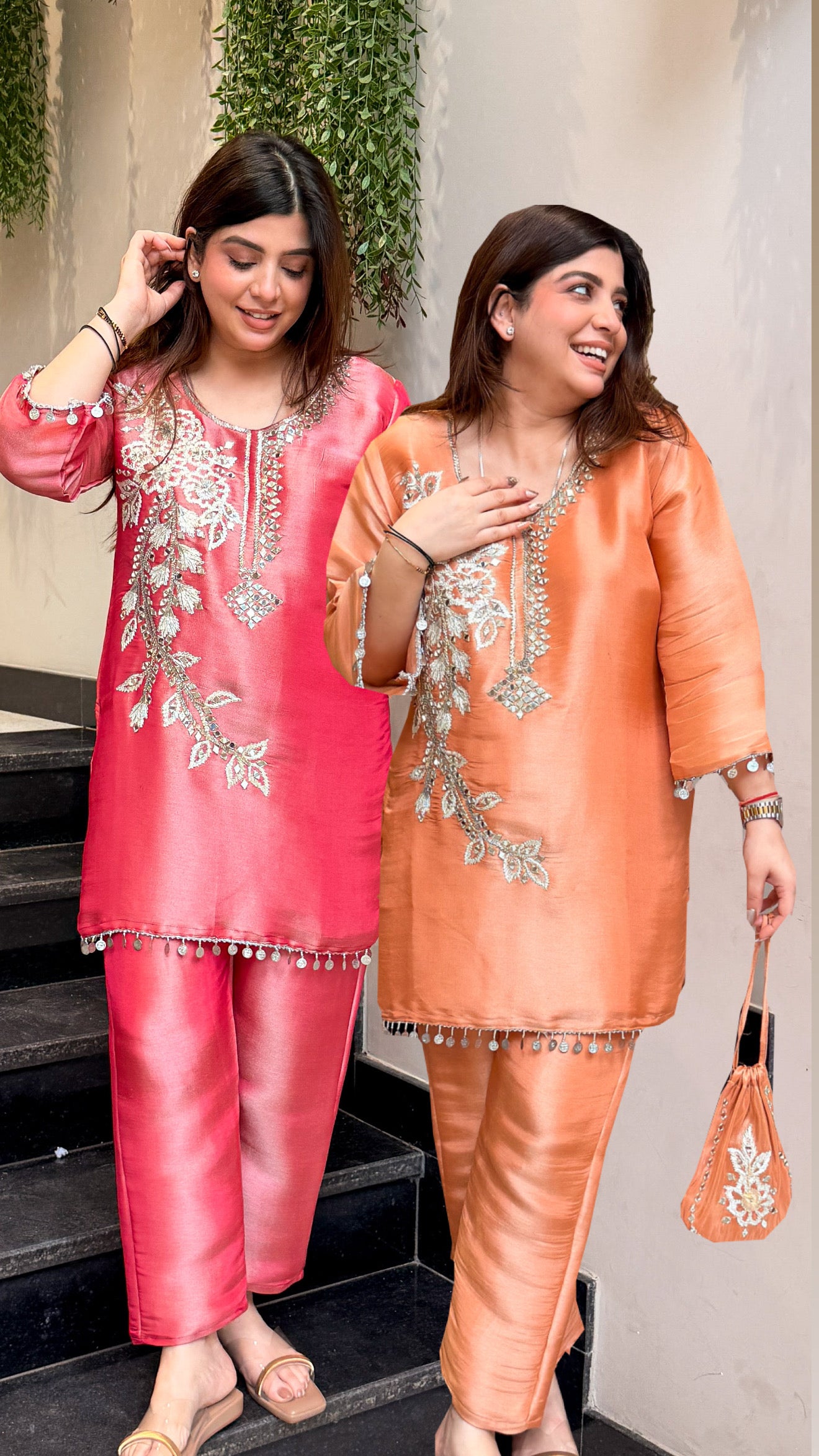 Ravisha Embroidered Co ord Set with Potli