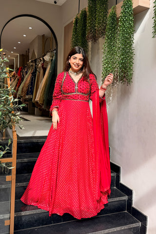Aarisha Hand Embroidered Anarkali with Dupatta