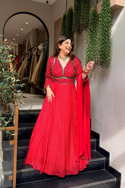 Aarisha Hand Embroidered Anarkali with Dupatta