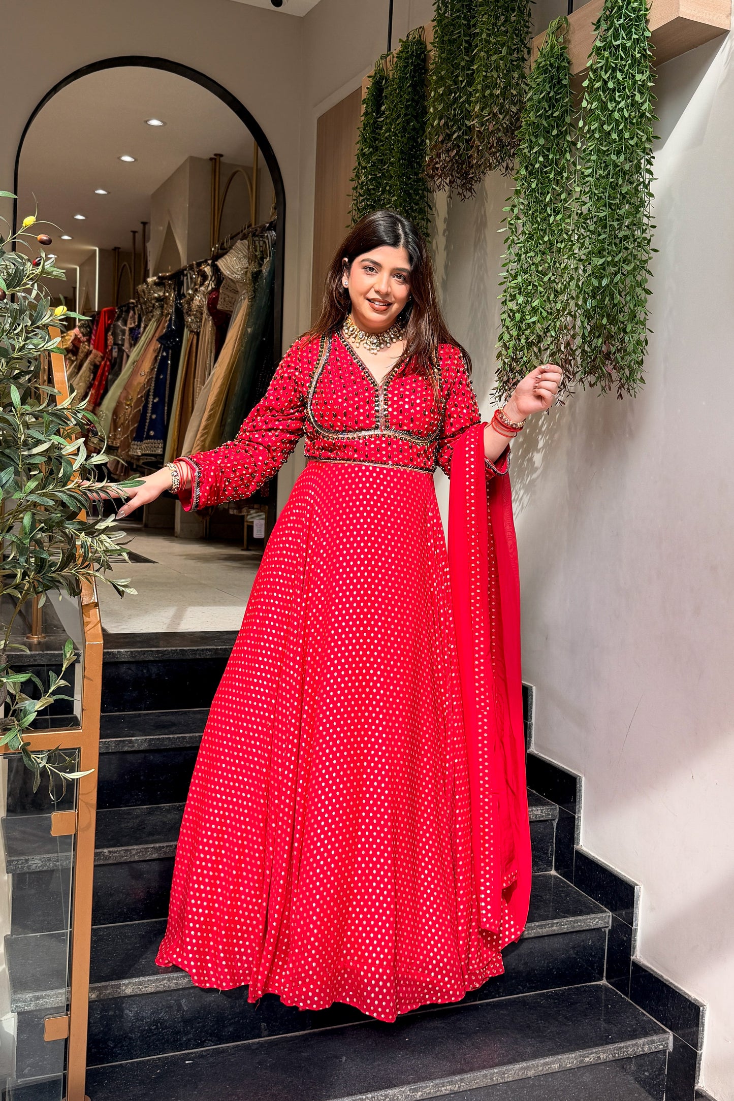 Aarisha Hand Embroidered Anarkali with Dupatta
