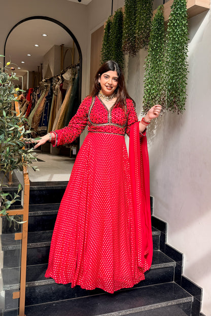 Aarisha Hand Embroidered Anarkali with Dupatta