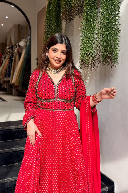 Aarisha Hand Embroidered Anarkali with Dupatta