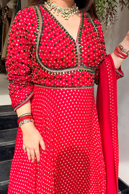 Aarisha Hand Embroidered Anarkali with Dupatta