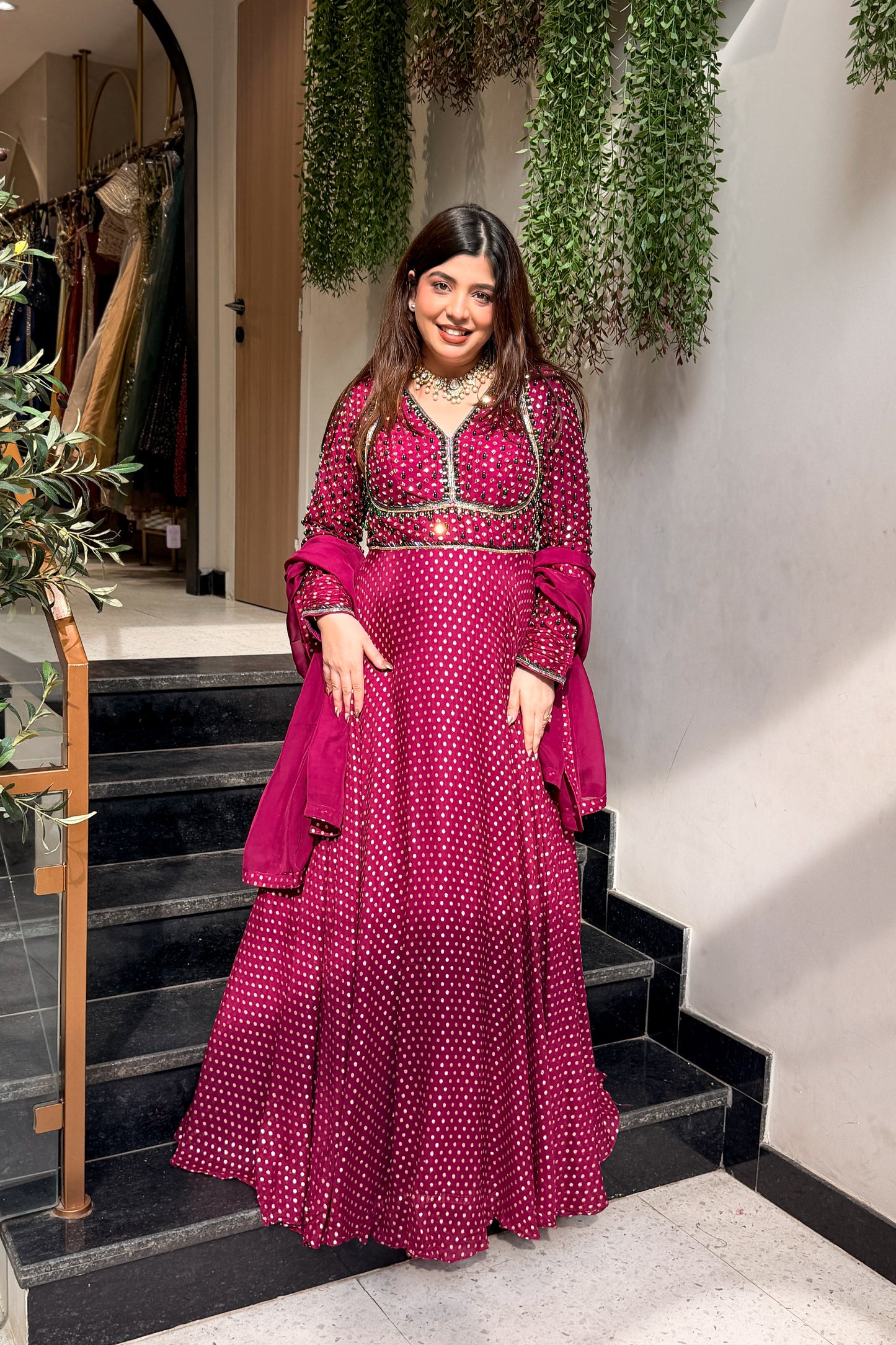 Aarisha Hand Embroidered Anarkali with Dupatta
