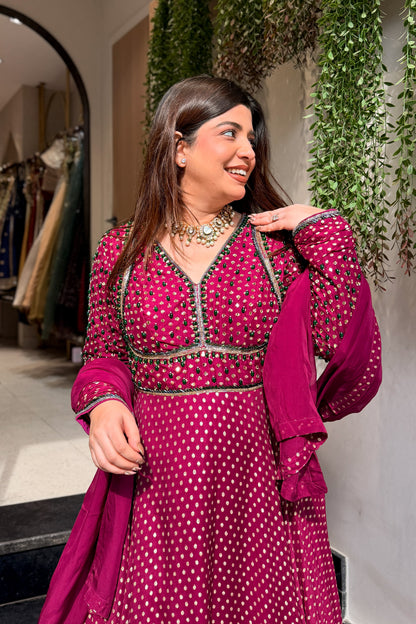 Aarisha Hand Embroidered Anarkali with Dupatta