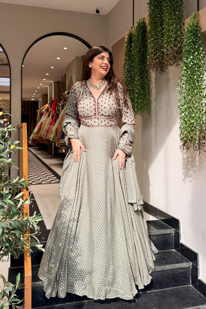 Aarisha Hand Embroidered Anarkali with Dupatta