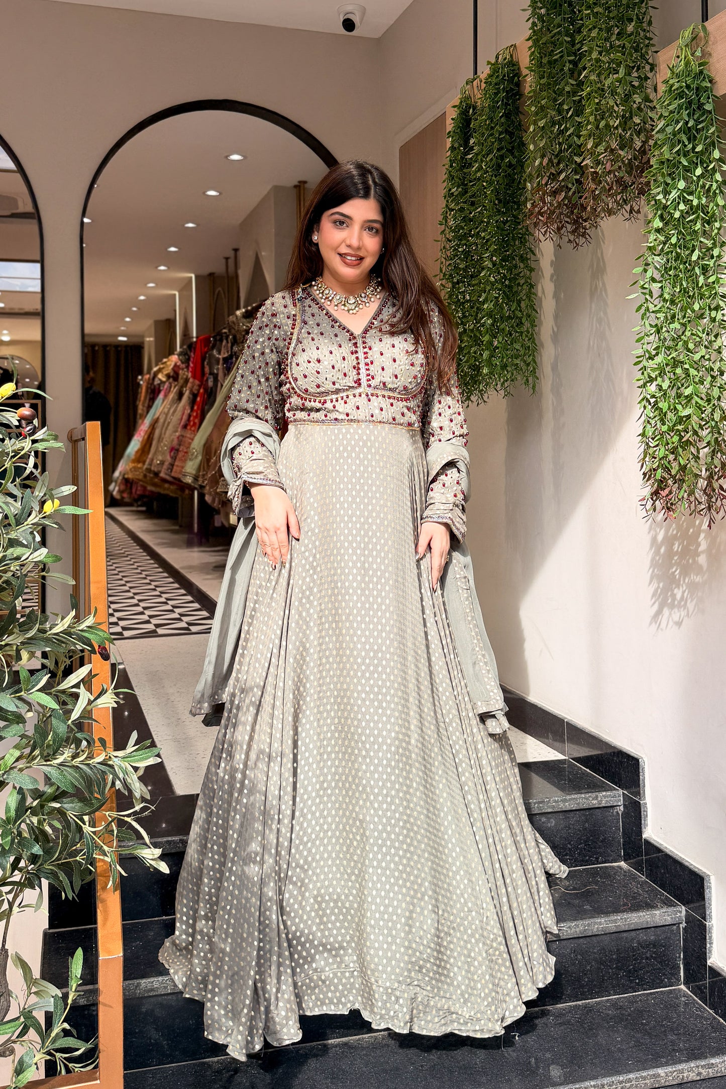 Aarisha Hand Embroidered Anarkali with Dupatta