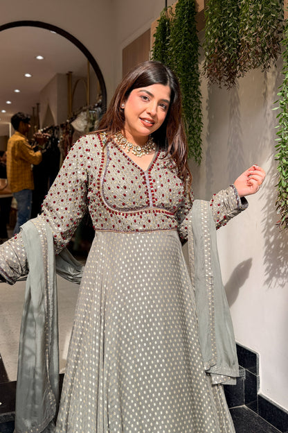 Aarisha Hand Embroidered Anarkali with Dupatta