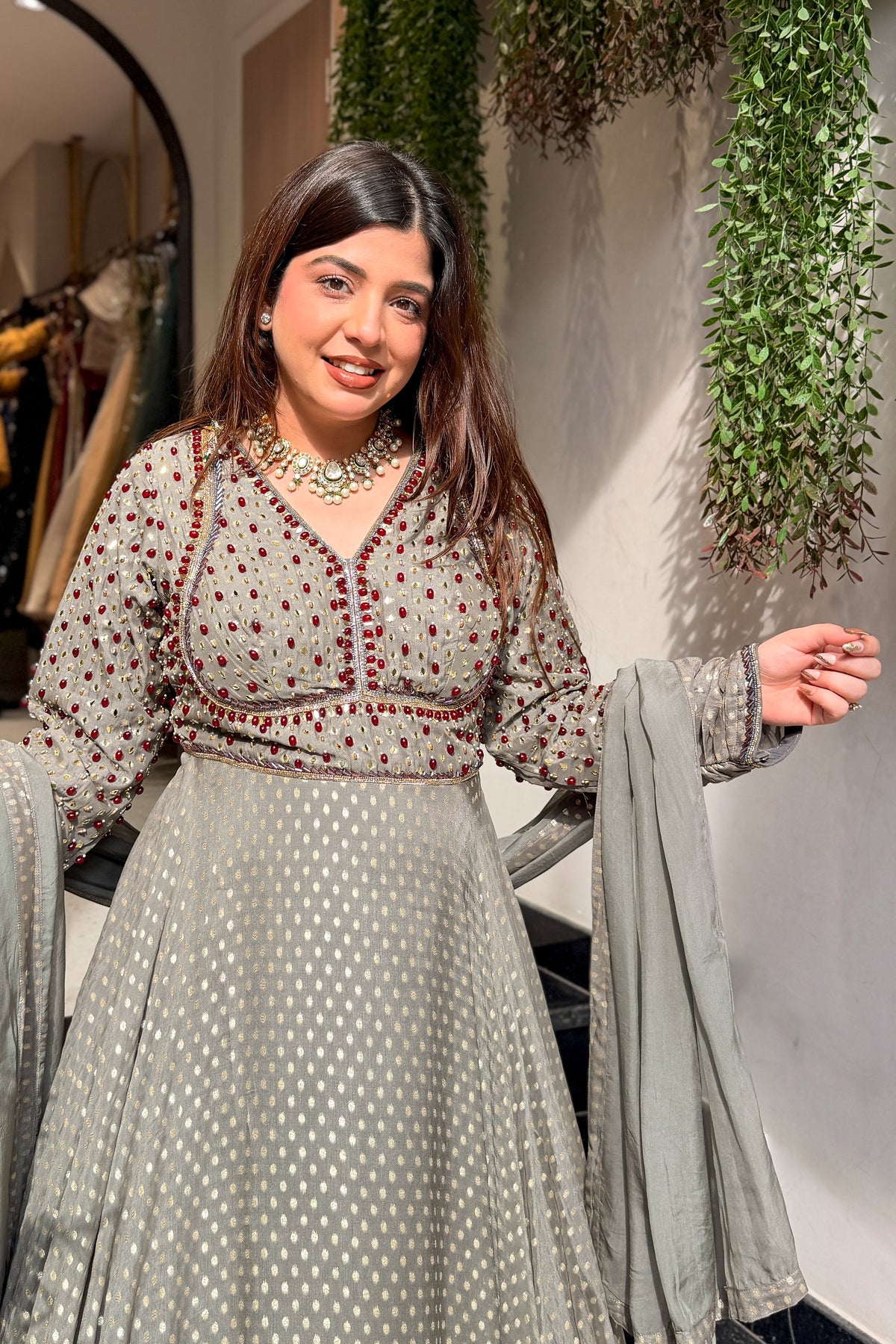 Aarisha Hand Embroidered Anarkali with Dupatta