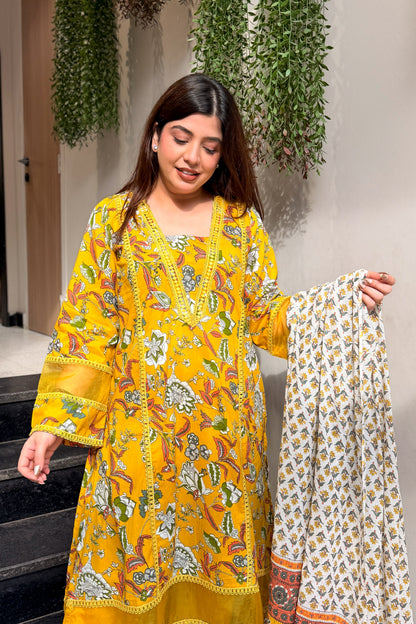 Pravita Floral Lace Work Suit Set