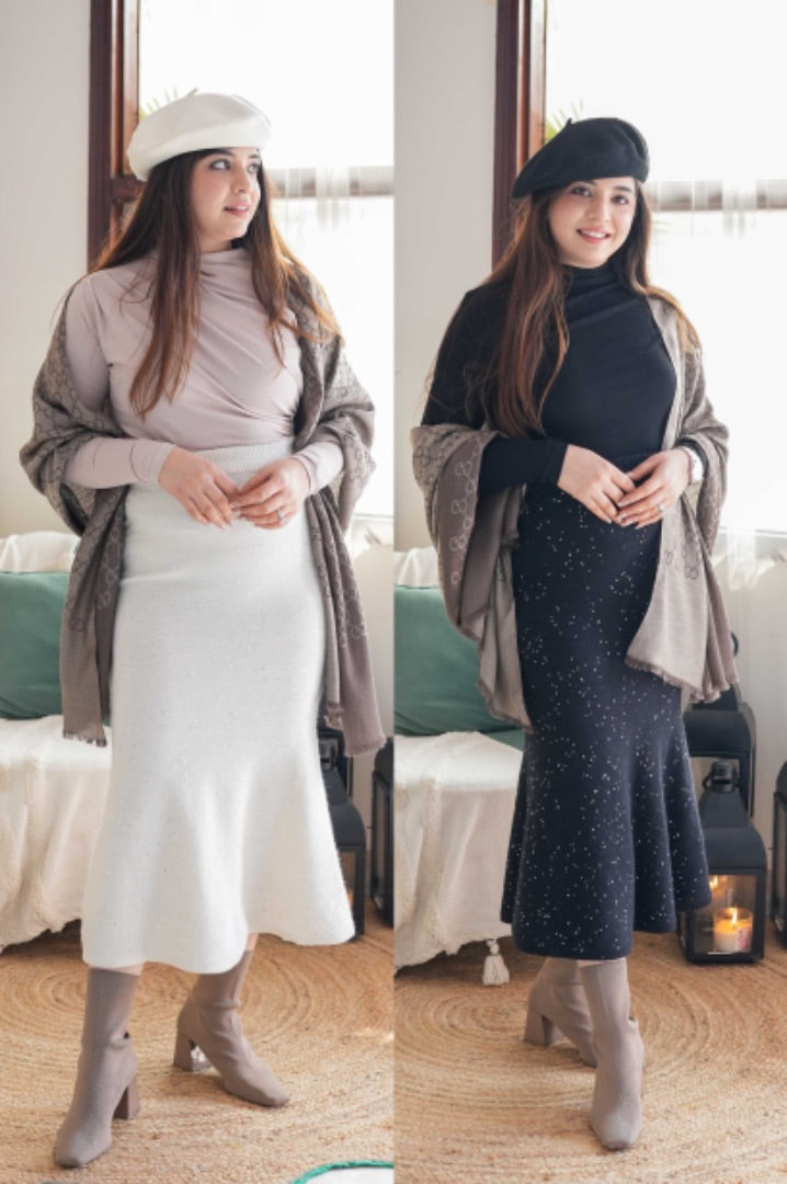 Martha Blingy Knitted Long Skirt