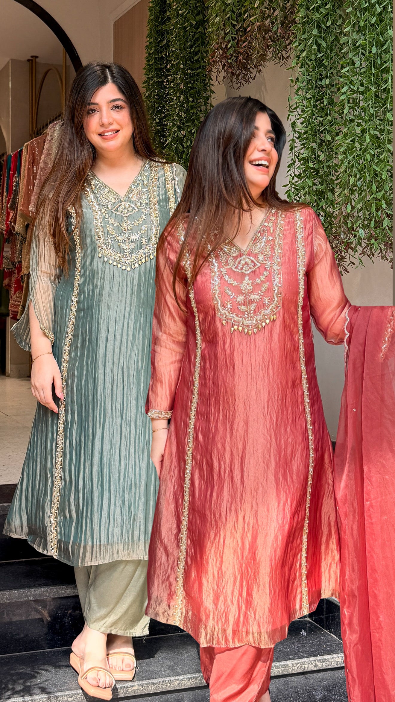 Navira Tissue Embroidered Suit Set