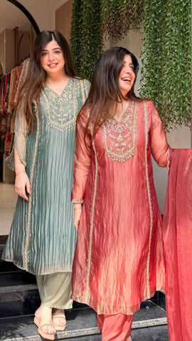 Navira Tissue Embroidered Suit Set