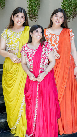 Adah Embroidered Drape Saree