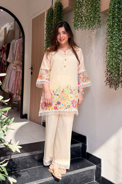 Zivara Floral Embroidered Co ord Set