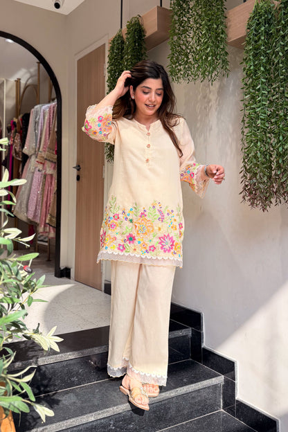 Zivara Floral Embroidered Co ord Set