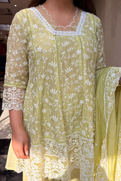 Ishmira Schiffli Short Anarkali Suit Set