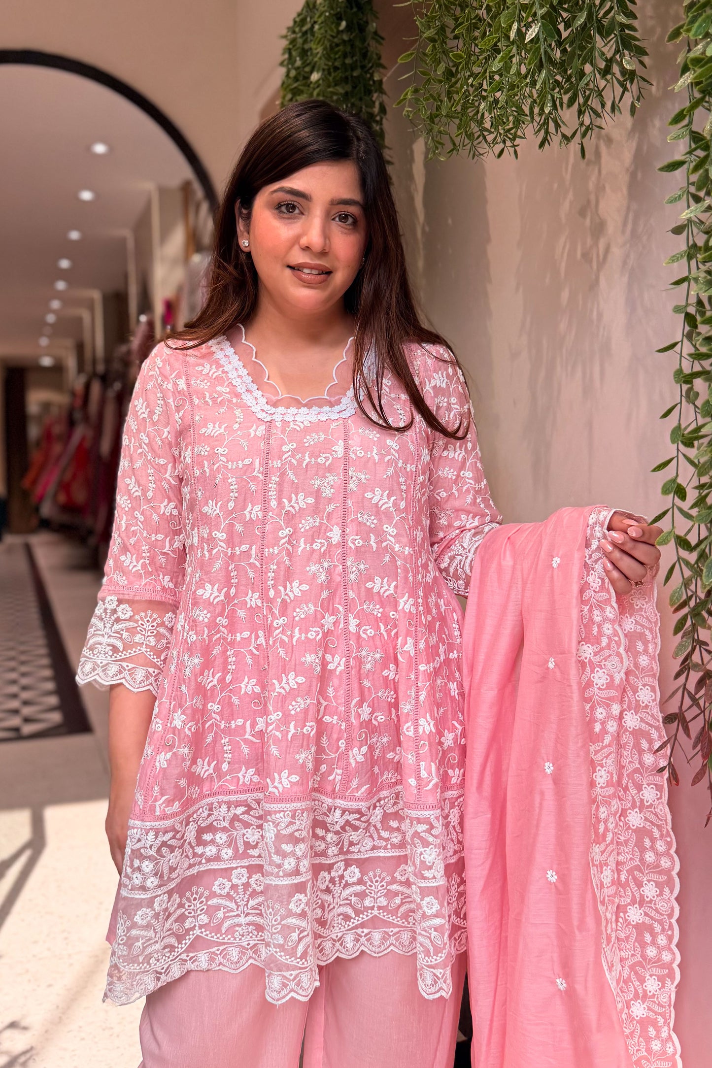Ishmira Schiffli Short Anarkali Suit Set