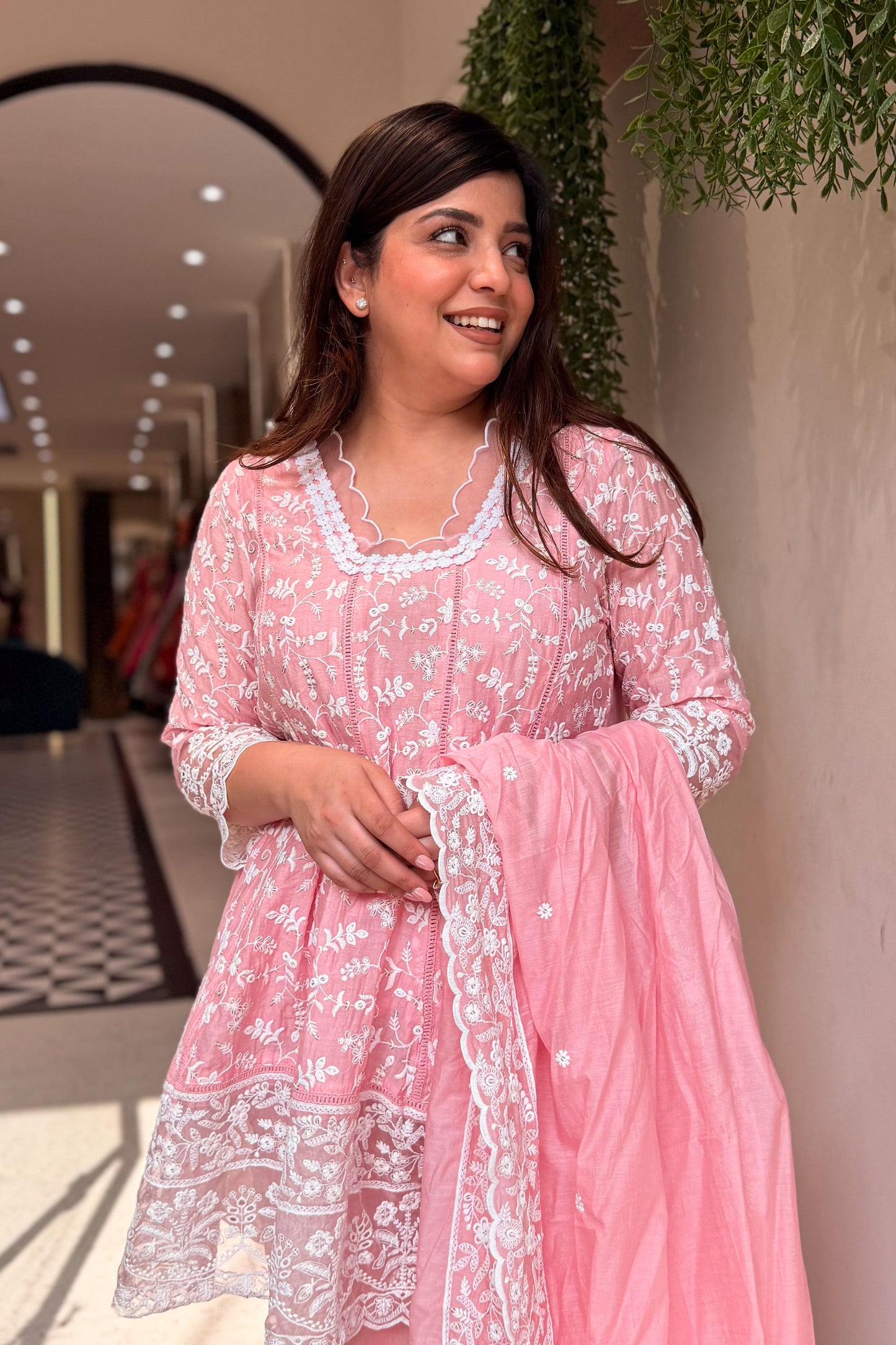 Ishmira Schiffli Short Anarkali Suit Set