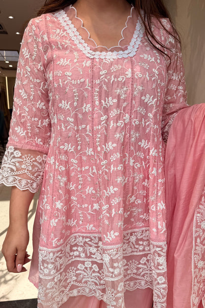 Ishmira Schiffli Short Anarkali Suit Set
