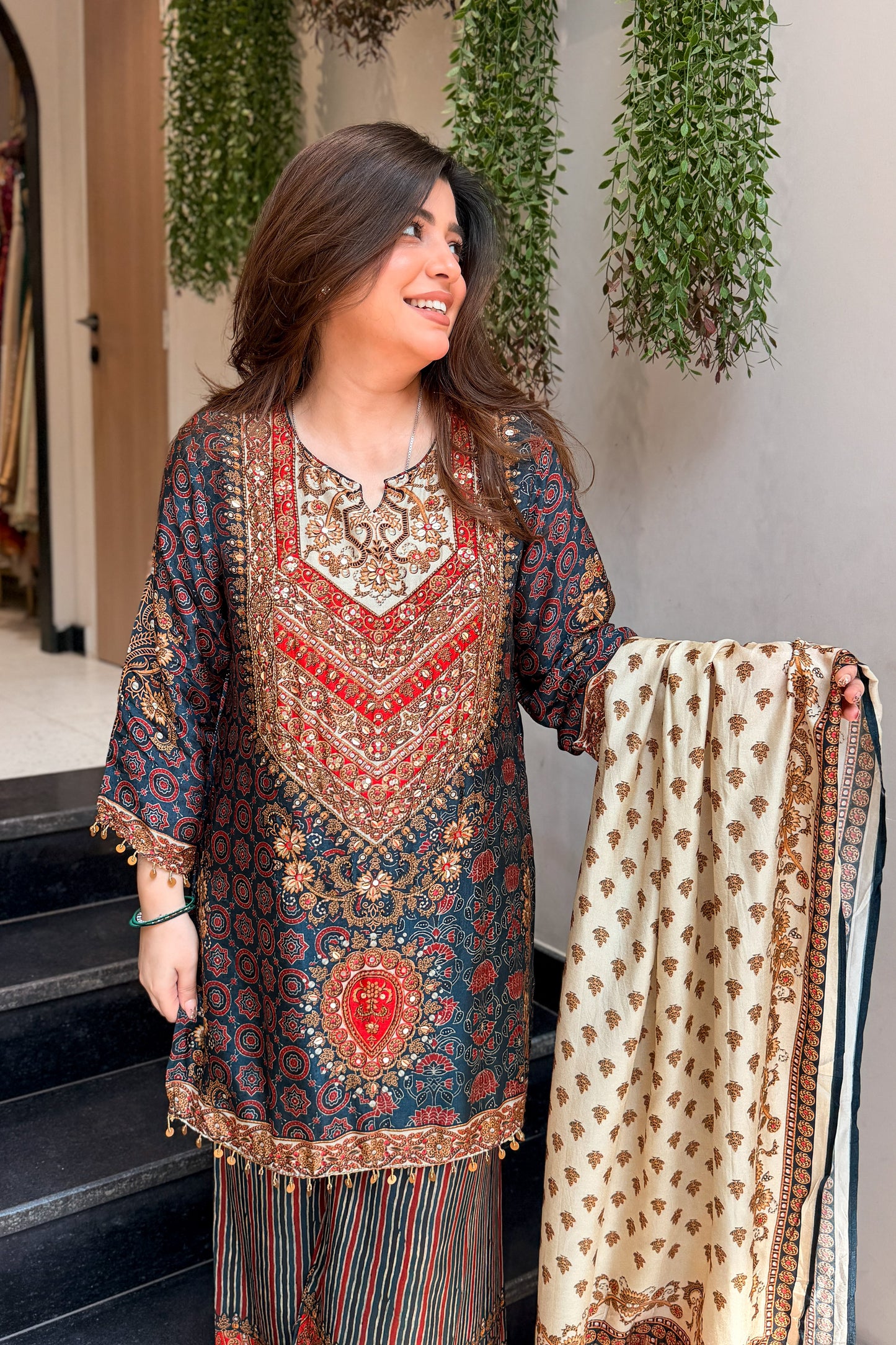 Saavya Printed Embroidered Suit Set