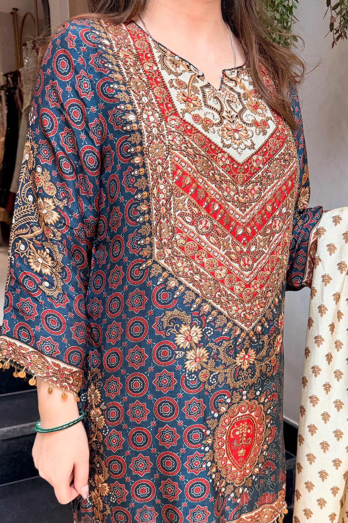 Saavya Printed Embroidered Suit Set