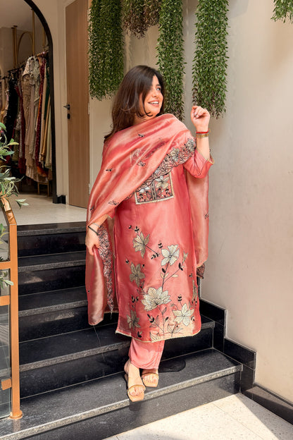 Advira Floral Embroidered Suit Set