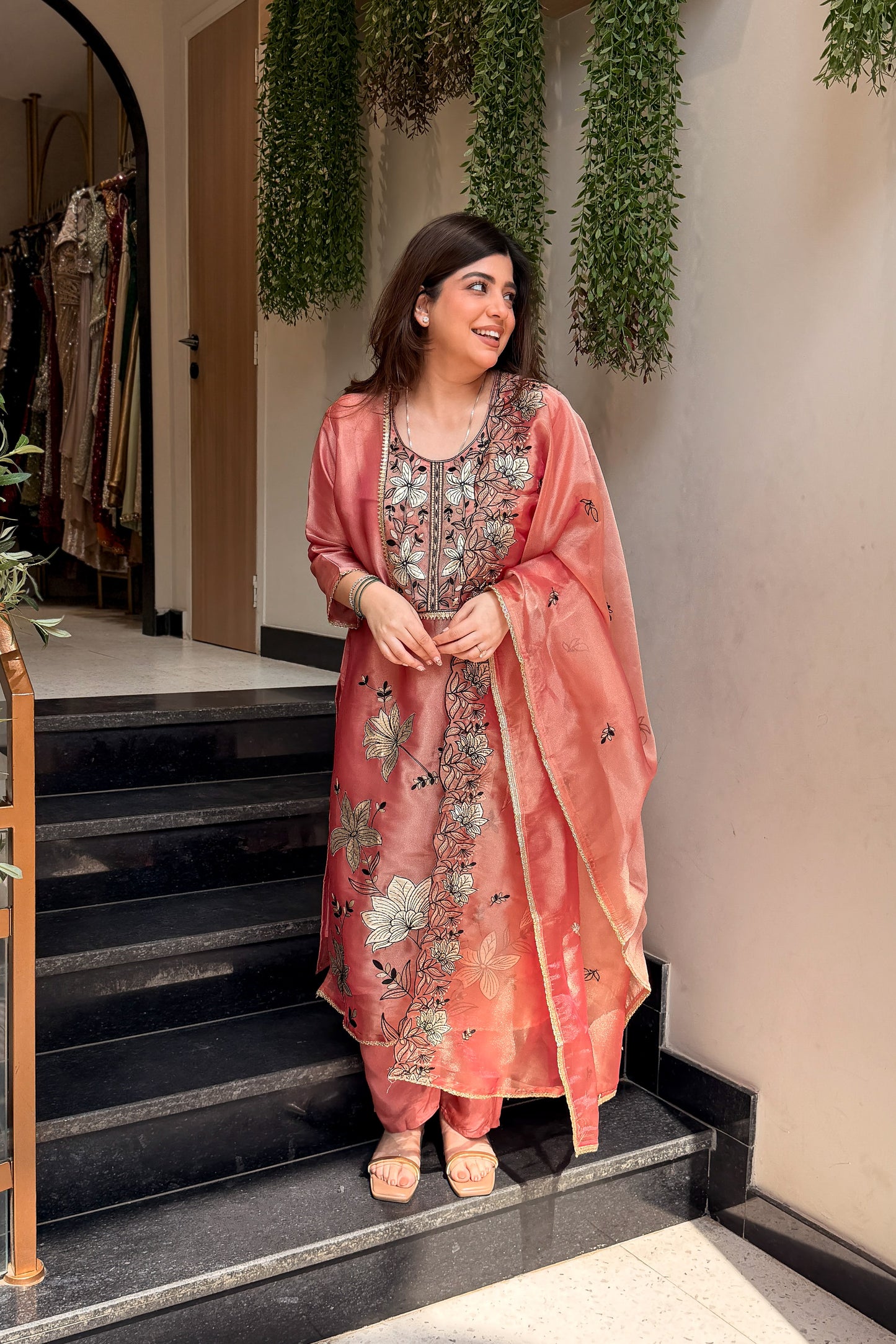 Advira Floral Embroidered Suit Set