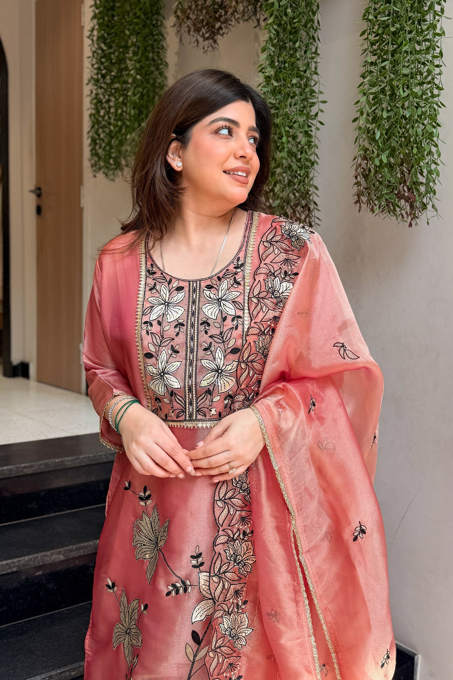 Advira Floral Embroidered Suit Set