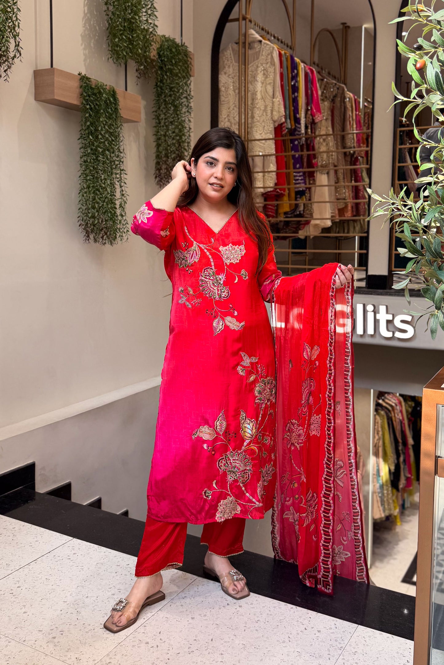 Zara Hand Painted & Embroidered Suit Set