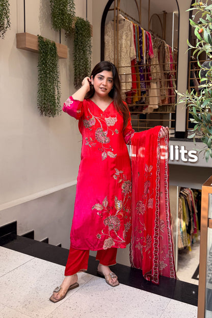 Zara Hand Painted & Embroidered Suit Set