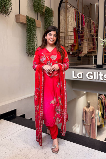 Zara Hand Painted & Embroidered Suit Set
