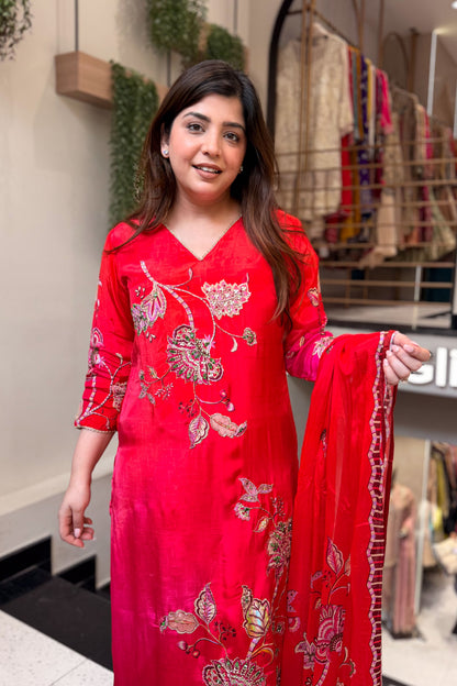 Zara Hand Painted & Embroidered Suit Set