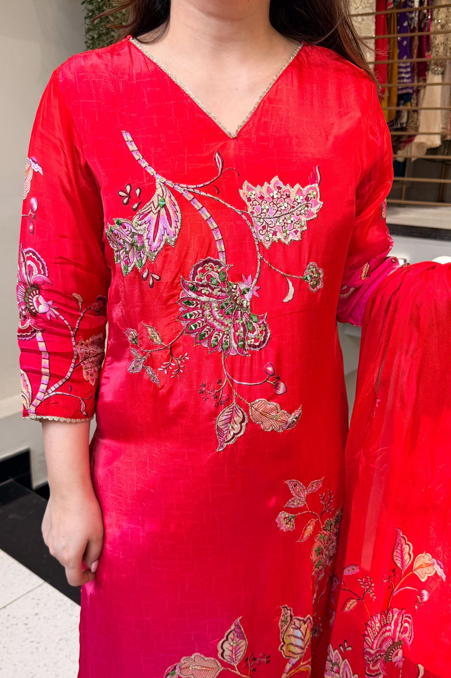 Zara Hand Painted & Embroidered Suit Set