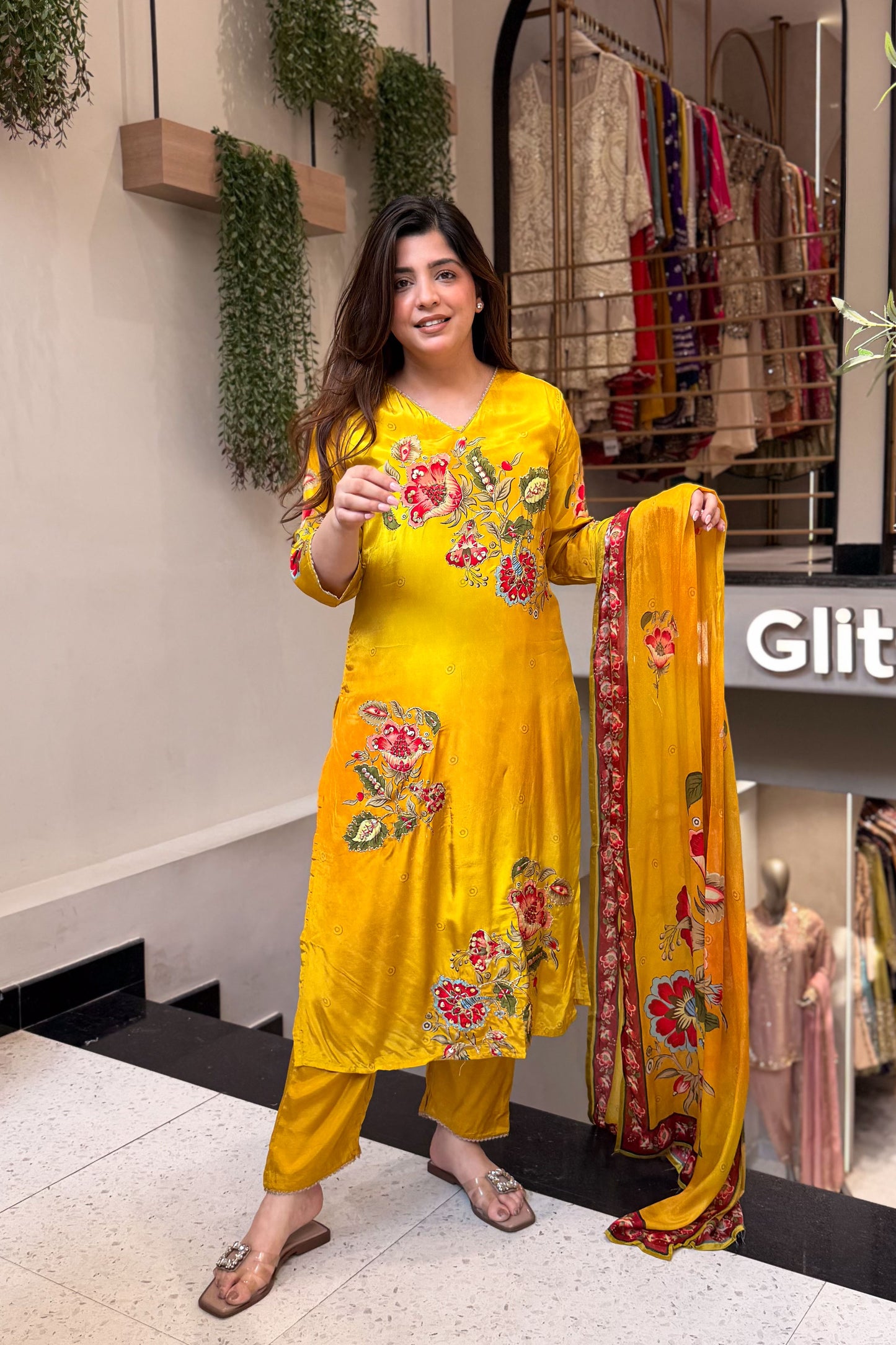 Zara Hand Painted & Embroidered Suit Set