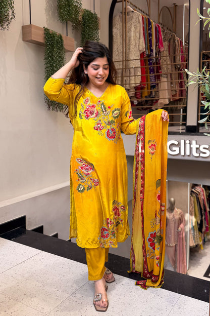 Zara Hand Painted & Embroidered Suit Set