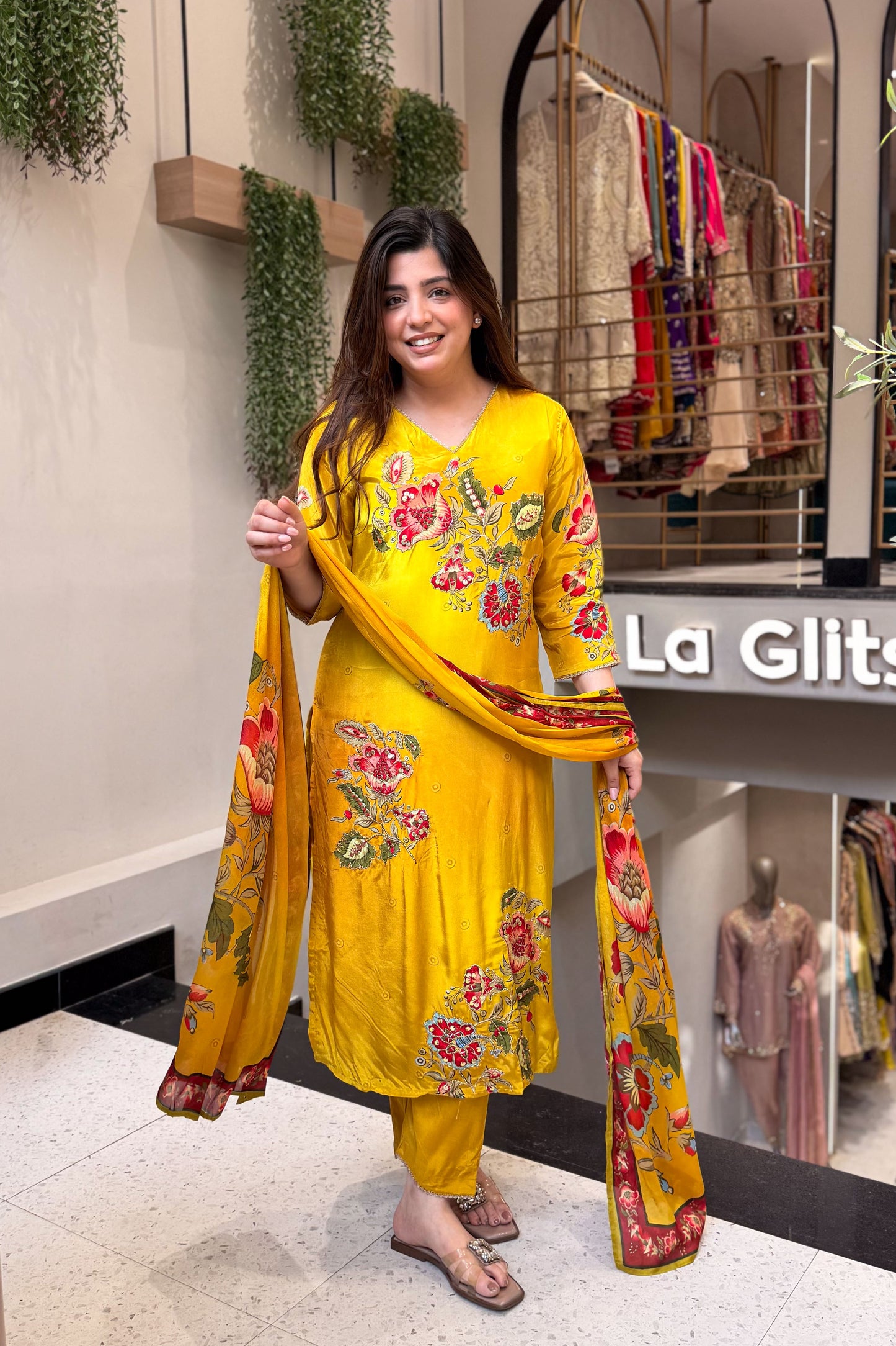 Zara Hand Painted & Embroidered Suit Set