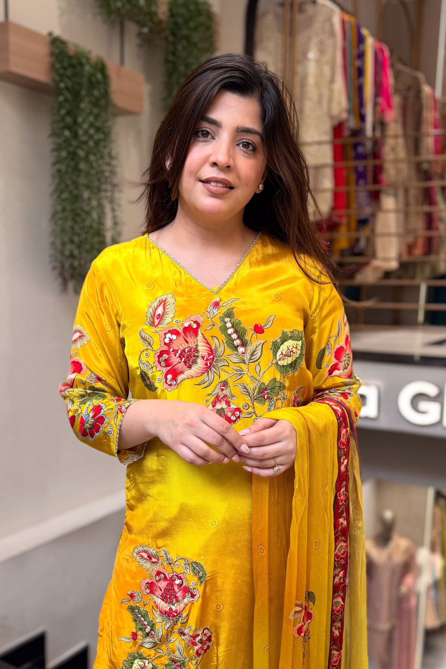 Zara Hand Painted & Embroidered Suit Set
