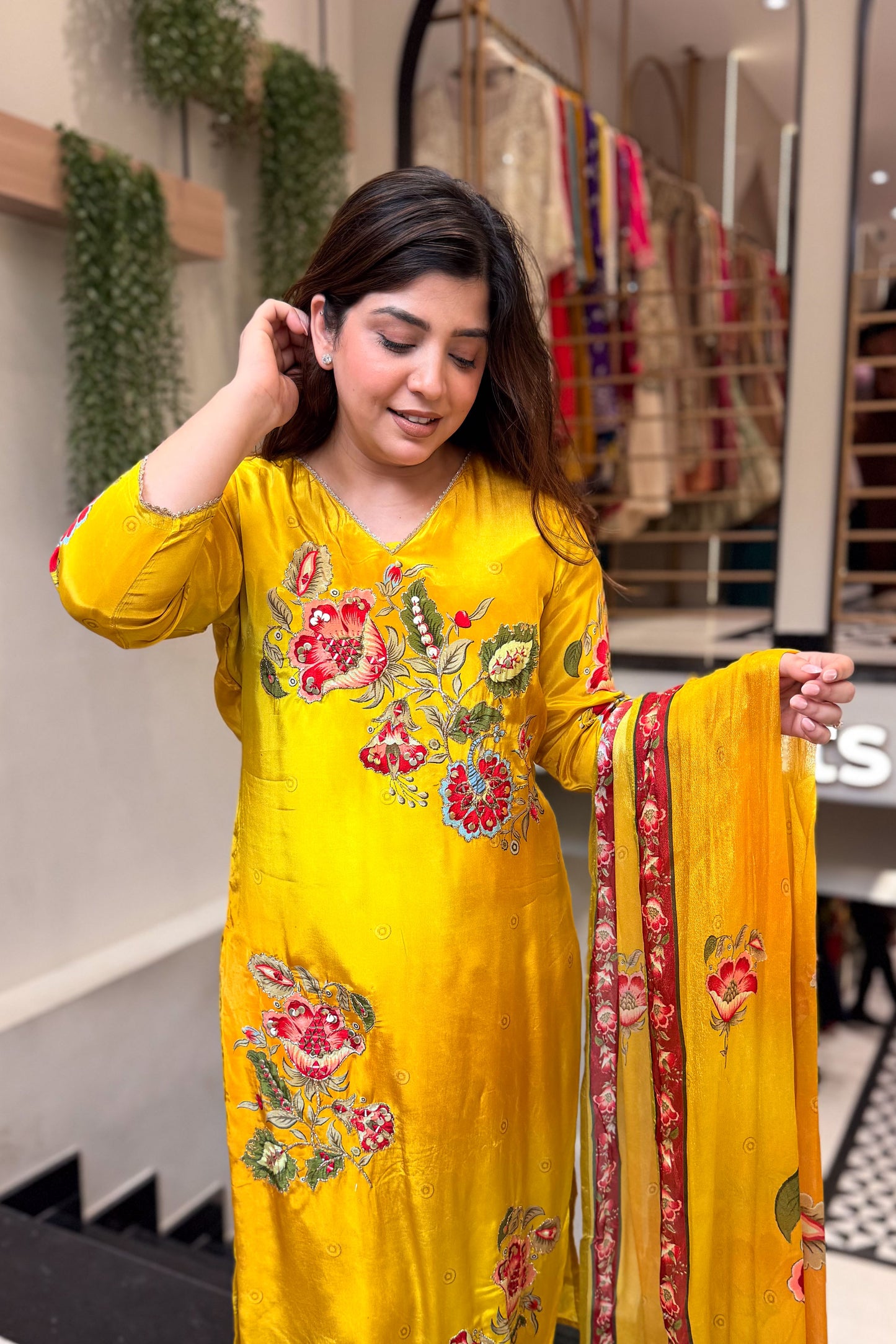 Zara Hand Painted & Embroidered Suit Set