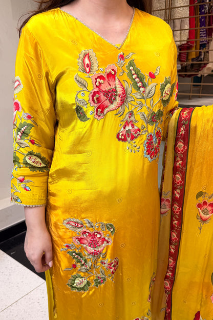 Zara Hand Painted & Embroidered Suit Set