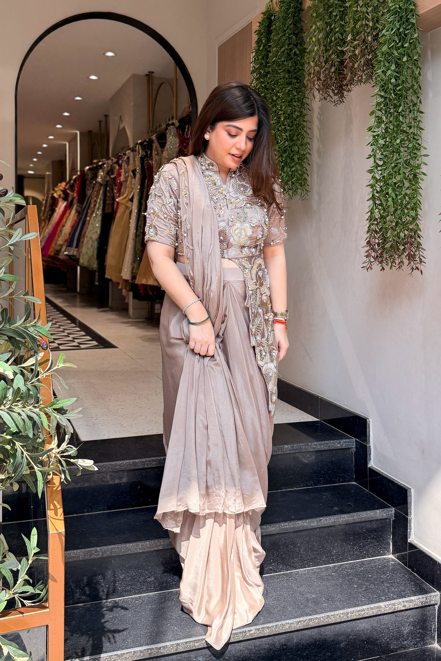Zareya Hand Embroidered Drape Saree
