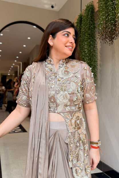 Zareya Hand Embroidered Drape Saree