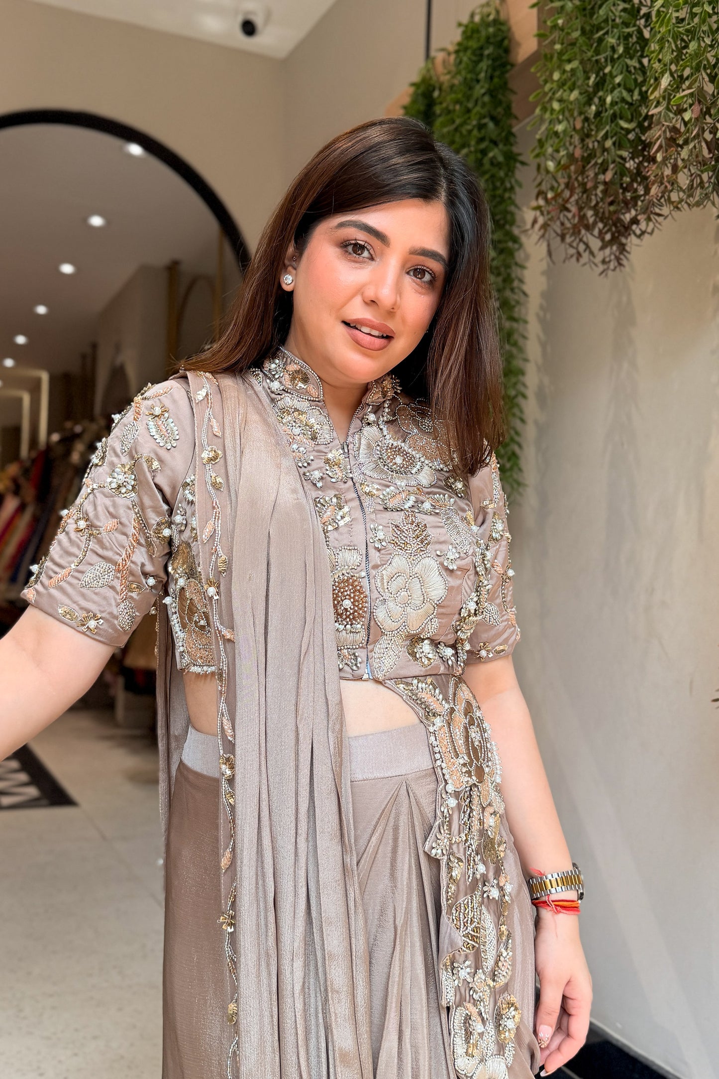 Zareya Hand Embroidered Drape Saree
