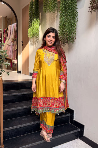 Aksara Embroidered Short Anarkali Set